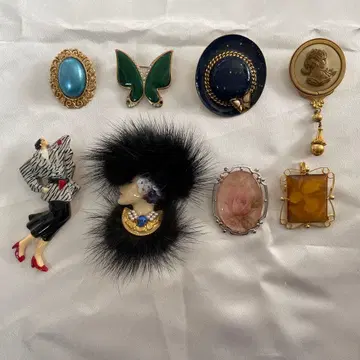 빈티지 브로치 8점 세트 레트로