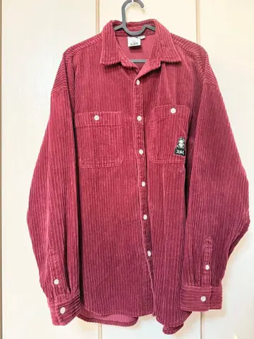 X-girl 코듀로이 버튼업 셔츠 버건디