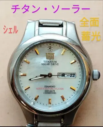 BJ15 엘르 다이아몬드 티타늄 솔라 작동품 요일 날짜 전체 축광