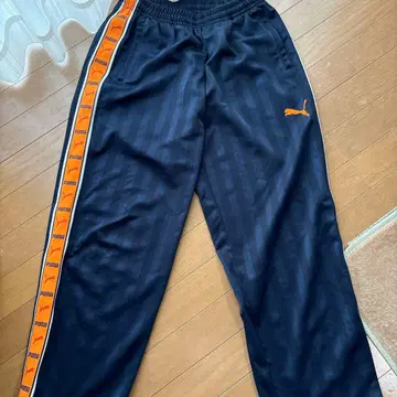 PUMA 스트라이프 저지 블랙/오렌지 헤이세이 레트로 푸자 M 사이즈