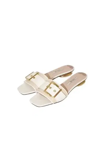 Square Buckle Mules [36] white