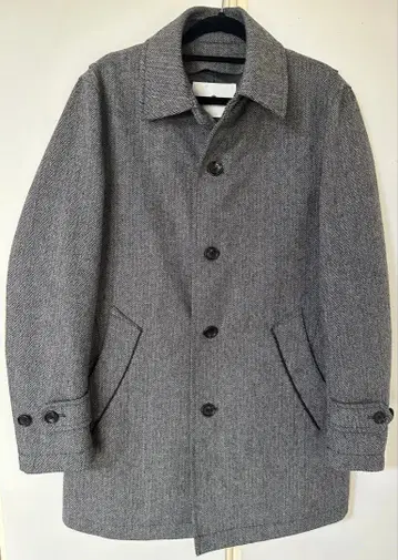 멜로즈 그레이 울 코트 사이드 포켓 포함