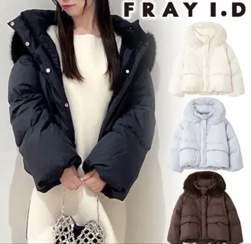 새상품 FRAY I.D 퍼 달린 다운 자켓