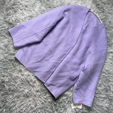 미사용품 4L 23구 울 노카라 자켓 리버 코트 보라색