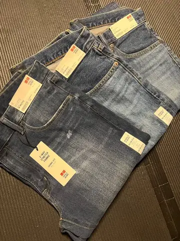 미착용 새상품 UNIQLO 청바지 데님 34인치 3세트