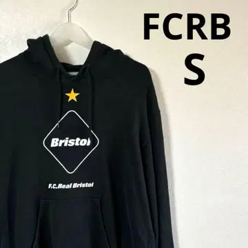 FCRB 풀오버 후드티 블랙 로고 S