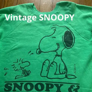 PEANUTS VINTAGE S 사이즈 스누피 맨투맨 그린