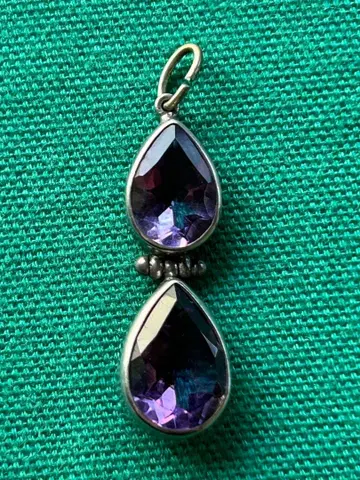 자수정 드롭형 펜던트 헤드