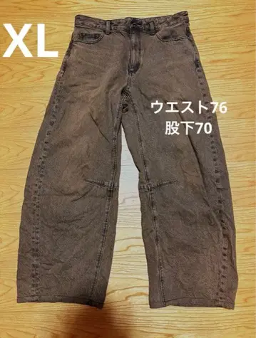 GU 브라운 데님 XL 허리 76cm 인심 70cm