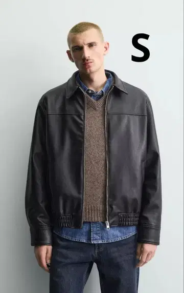 인조 가죽 봄버 자켓