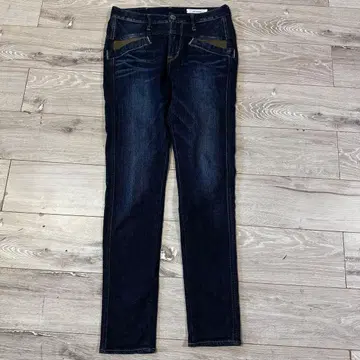 ANTGAUGE 다크 블루 스키니 데님 가죽 SS