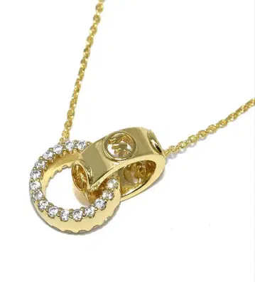 마이클코어스 골드 더블 링 목걸이