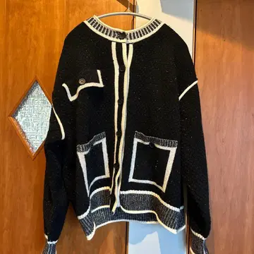 니코앤드 MODE NORM CORE 바이컬러 트리밍 니트 가디건