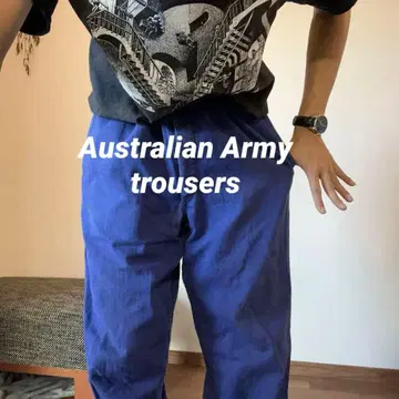 오스트리아 헤링본 트윌 블루 워크 팬츠