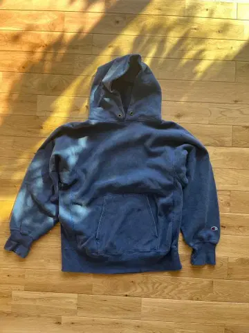 Champion 후드 부착 트레이닝복 XL 네이비 리버스 위브