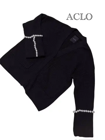 ACLO 펄 가디건 블랙 오버 사이즈