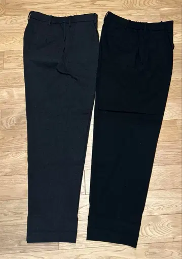 [새상품급] UNIQLO 턱 와이드 팬츠 블랙 차콜 남성용 M