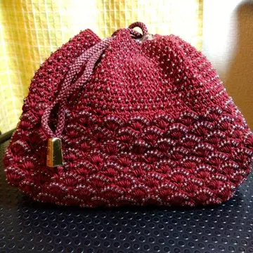 일본 의류용 비즈 뜨개질 백 빨간색