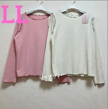 시마무라 ayano 리브 멜로우 T셔츠 LL 핑크 그린