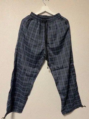 체크 무늬 와이드 팬츠