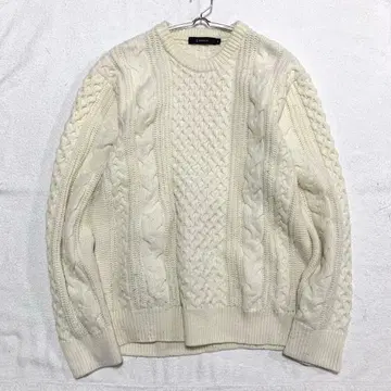 [레이지블루] 니트 케이블 짜임 크루넥 긴팔 심플 M