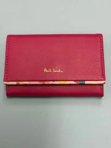 폴 스미스 명함지갑 핑크 플라워 파이핑