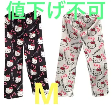 키티 모코모코 바지 화이트와 블랙