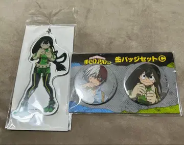 나의 히어로 아카데미아 아스이 츠유 전신 아크릴 키링 캔뱃지 세트