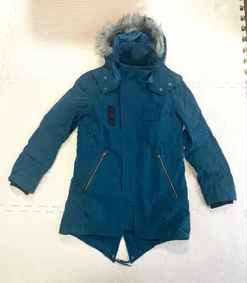 레이지블루 다크 블루 퍼 코트