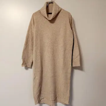 파라디테일 니트 원피스 빅 루즈 터틀넥