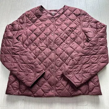 유니클로 웜 패디드 컴팩트 퀼팅 자켓 L 적자색