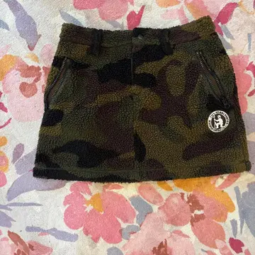 카모 패턴 플리스 스커트