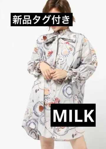 택 포함 새상품 MILK Tea party 셔츠 원피스