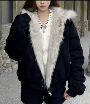 따뜻한 퍼 자켓 블랙 새상품! 미착용