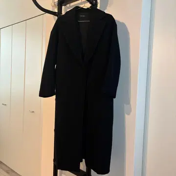 저널 스탠다드 블랙 롱 코트 허리 벨트 포함