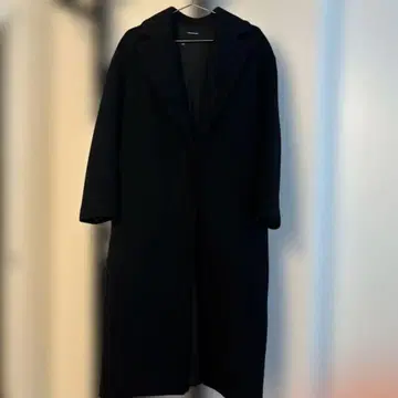 저널 스탠다드 블랙 롱 코트 허리 벨트 포함