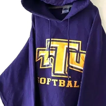 러셀 애슬레틱 풋볼 맨투맨 후드티 L 퍼플 보라색 구제 의류