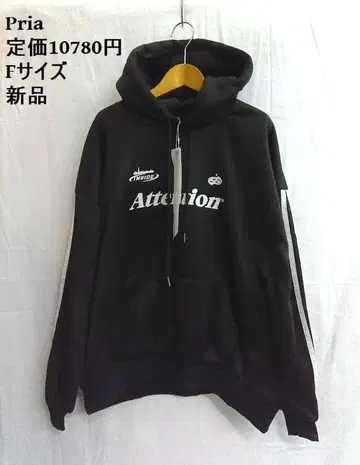 새상품 Praia / 프라이아 블랙 속기모 풀오버 후드티 F 사이즈