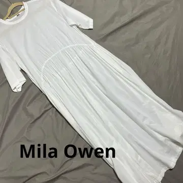 Mila Owen 반팔 롱 원피스 화이트