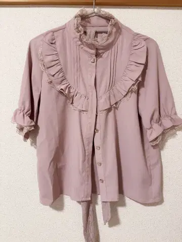 MARS 프릴 핑크 반팔 셔츠