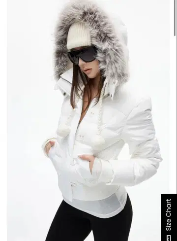 PINKPARKS lamxiaa 인조 모피 포함 다운 자켓 화이트