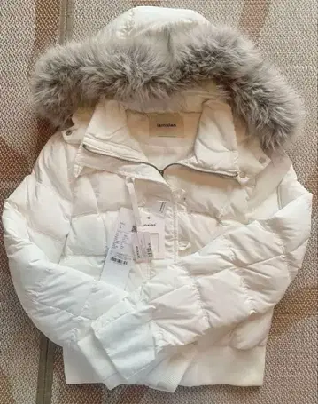 PINKPARKS lamxiaa 인조 모피 포함 다운 자켓 화이트