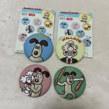 그루미트 자수 캔뱃지 4개 세트