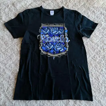 Roselia 로제리아 7th LIVE 티셔츠 블랙 갈바 뱅드림