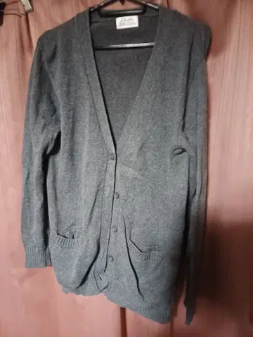 DeniFits 그레이 코튼100% 스쿨 가디건