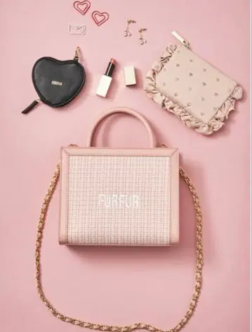 FURFUR 트위드 로고 토트백