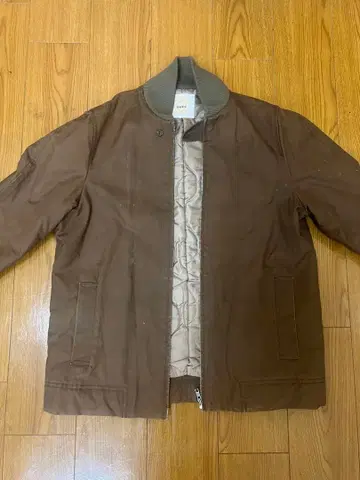 브라운 스탠드 카라 자켓