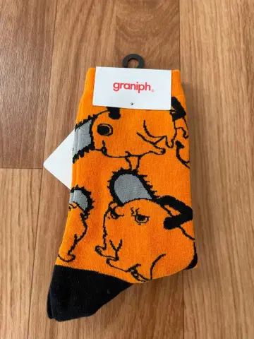 그라니프 체인소 맨 포치타 패턴 미들 양말 S