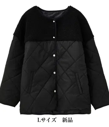 시마무라 L 사이즈 새상품 퀼팅 자켓 블랙