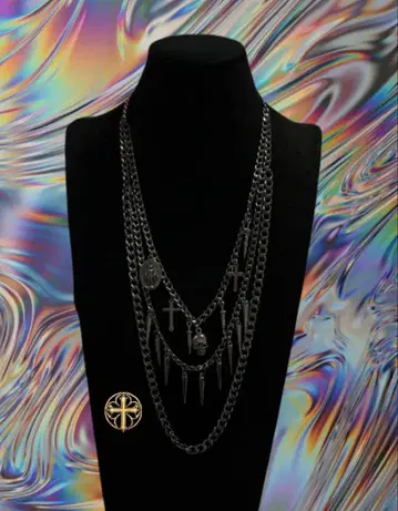 핸드메이드 3단 스컬 y2k/Fgrunge/Necklace